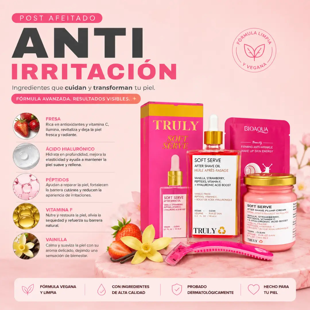 Combo Truly — Calma la irritación post-afeitado 🌸🎁